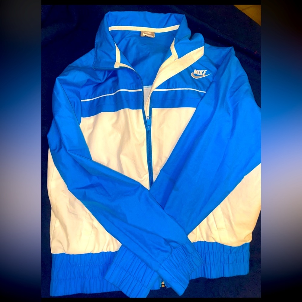 Nike Color Block Windbreaker • Size L • Blue & White